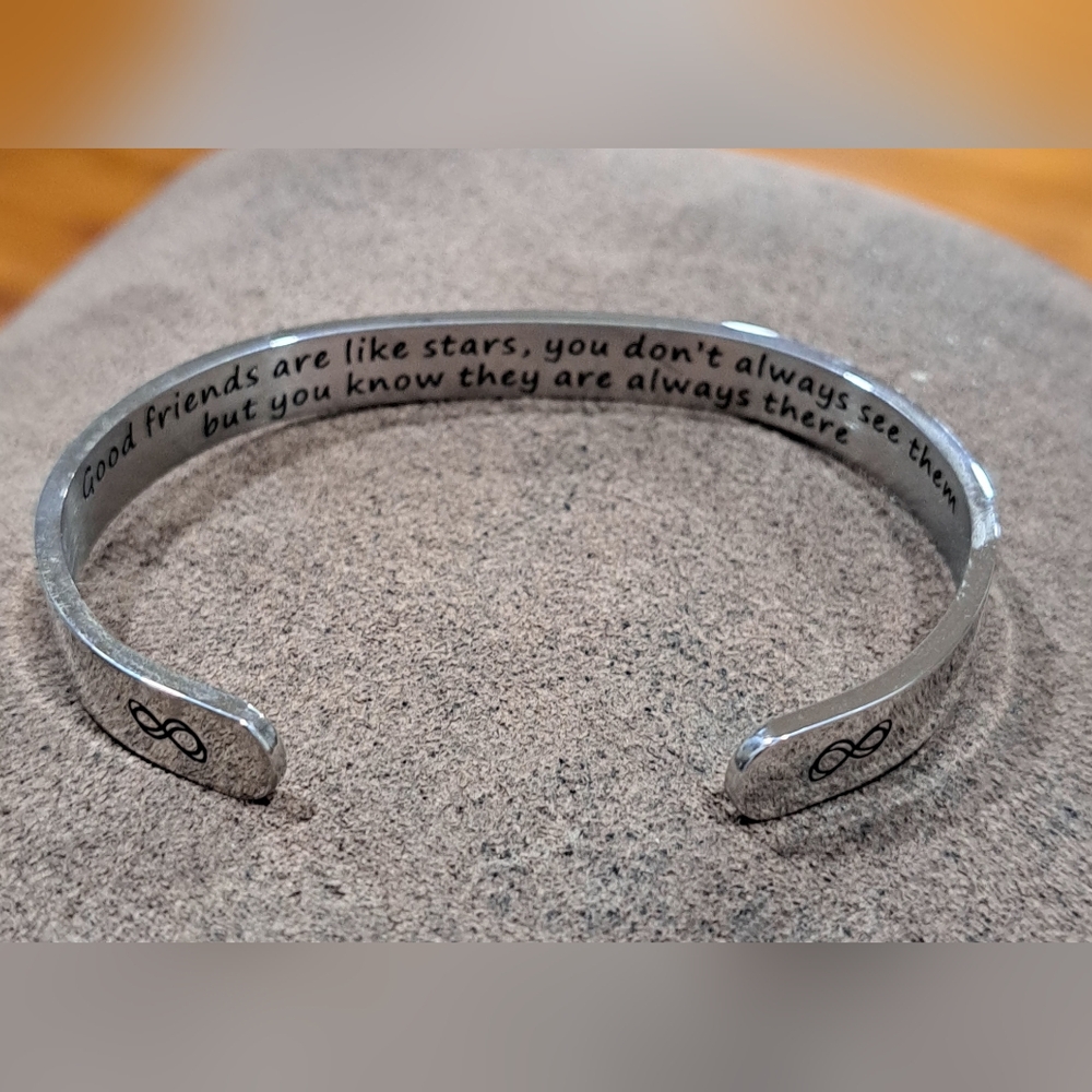 Silver Inspirational Cuff Bracelet